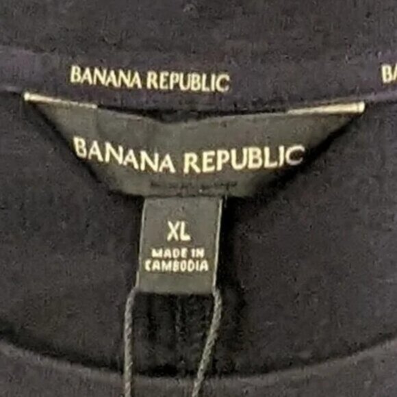 NWT Banana Republic Women's T- Shirt Relaxed Fit Cotton Black Dress, size XL - Picture 5 of 6